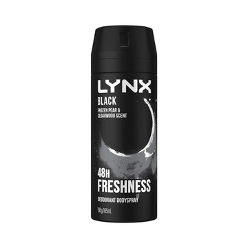 6 Pack x Lynx Black Deodorant Bodyspray 106g/165ml
